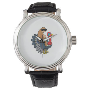Cute Sloth Riding Turkey Funny Thanksgiving Humour Watch