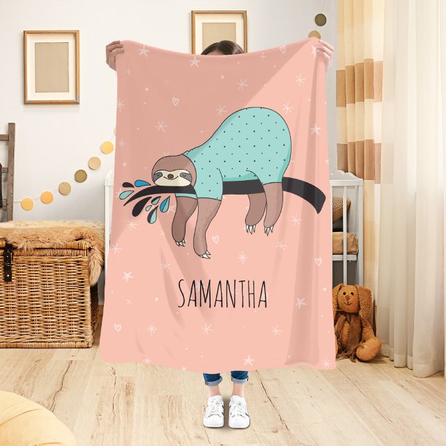Cute Sloth Sherpa Blanket (Snuggle like a sleepy sloth with this blanket full of personality!)