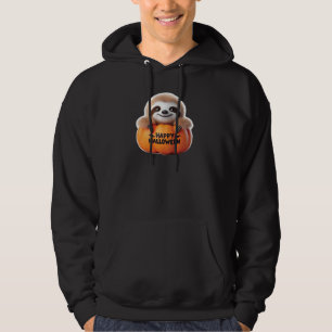 Cute Sloth sitting in a Pumpkin. Text Happy Hallow Hoodie