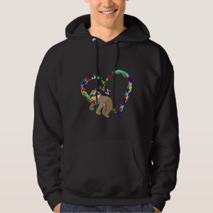 Cute Sloth Sleep Heart Puzzle Pieces Hoodie