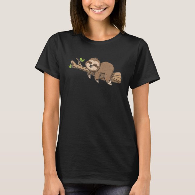 Cute Sloth Sleeping Lazy Sloths Owner Animal  Grap T-Shirt (Front)