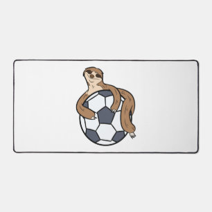Cute Sloth Soccer Kids Lazy Sloth With Soccer Ball Desk Mat
