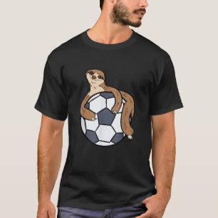 Cute Sloth Soccer Kids Lazy Sloth With Soccer Ball T-Shirt