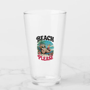 Cute Sloth Summertime Glass