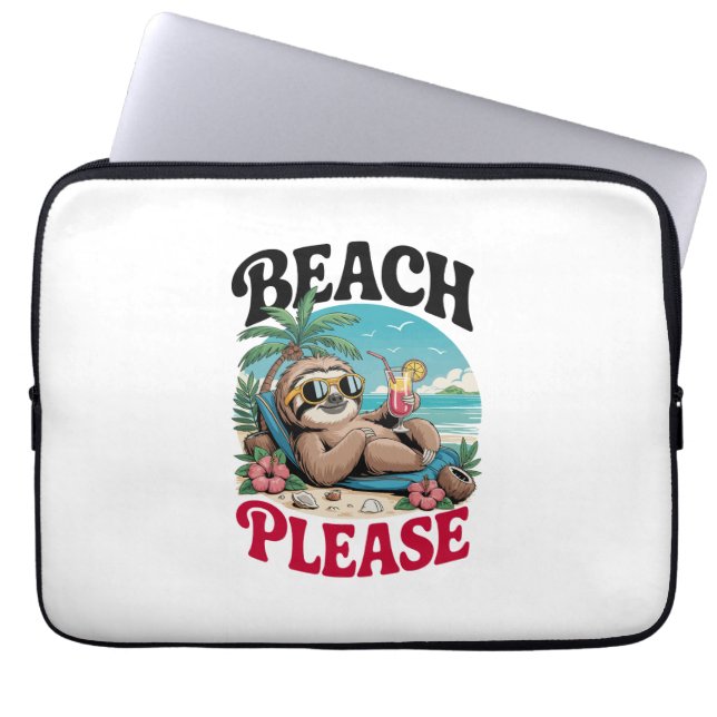 Cute Sloth Summertime Laptop Sleeve (Front)