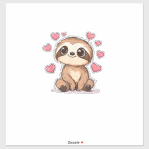 Cute Sloth Surrounded By Hearts Love T-Shirt