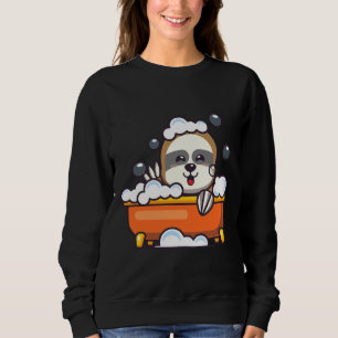 Cute Sloth Taking Bubble Bath In Bathtub Sweatshirt