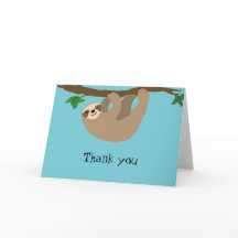Cute Sloth, Thank you note