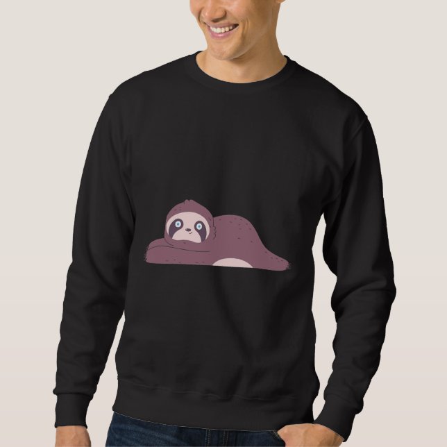 Cute Sloth Vector Sticker Illustration Sweatshirt (Front)
