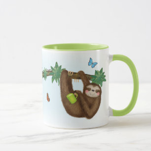 Cute sloth 'wake me when it's time for tea' mug