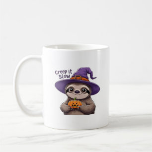 Cute Sloth Witch Halloween Shirt � Creep It Slow P Coffee Mug