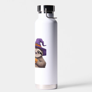 Cute Sloth Witch Halloween Shirt � Creep It Slow P Water Bottle