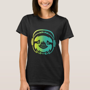 Cute Sloth With A Headphone T-Shirt