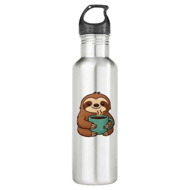Cute Sloth with Coffee Mug – Cosy Relaxed Animal A (Front)