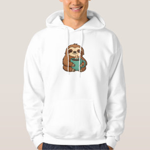Cute Sloth with Coffee Mug � Cosy Relaxed Animal A Hoodie