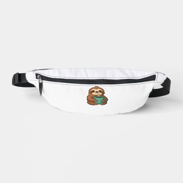 Cute Sloth with Coffee Mug � Cozy Relaxed Animal A Bum Bags (Front)