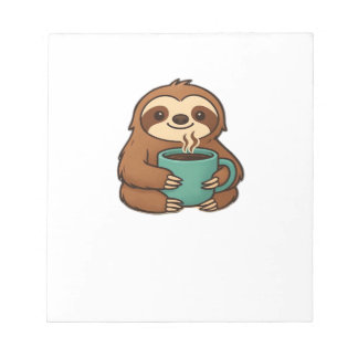 Cute Sloth with Coffee Mug � Cozy Relaxed Animal A Notepad