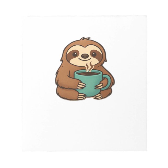 Cute Sloth with Coffee Mug � Cozy Relaxed Animal A Notepad (Front)
