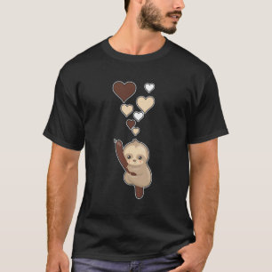 Cute Sloth With Hearts I Love Sloths T-Shirt