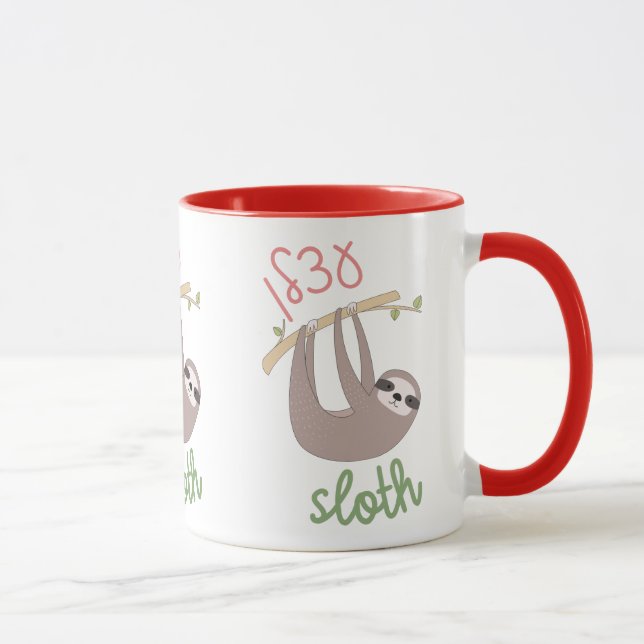 Cute Sloth with Hebrew for Jewish Children Mug (Right)
