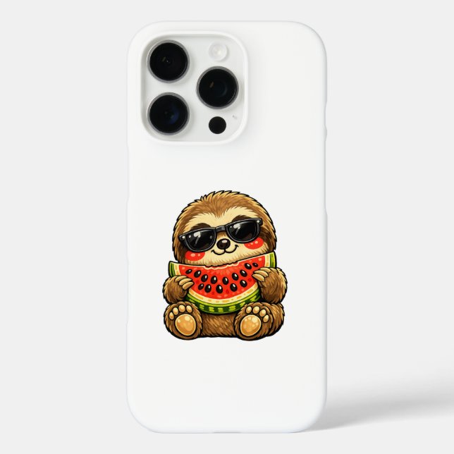 Cute Sloth with Watermelon Case-Mate iPhone Case (Back)