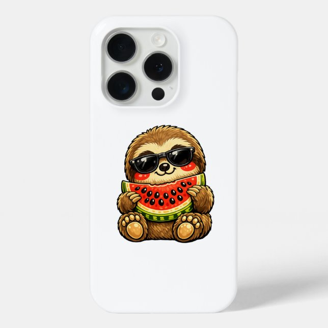 Cute Sloth with Watermelon Case-Mate iPhone Case (Back)