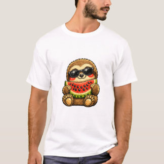 Cute Sloth with Watermelon T-Shirt