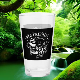 cute sloth worry word art  glass