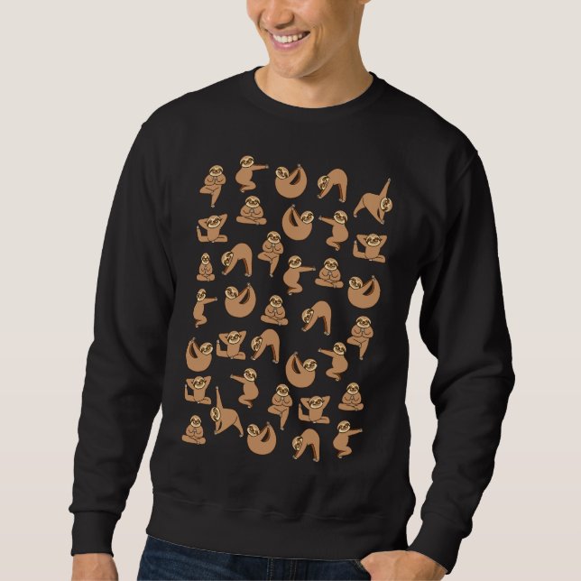 Cute Sloth Yoga Poses Sweatshirt (Front)