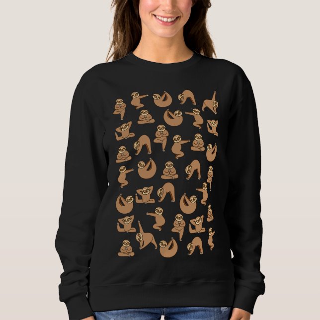 Cute Sloth Yoga Poses Sweatshirt (Front)