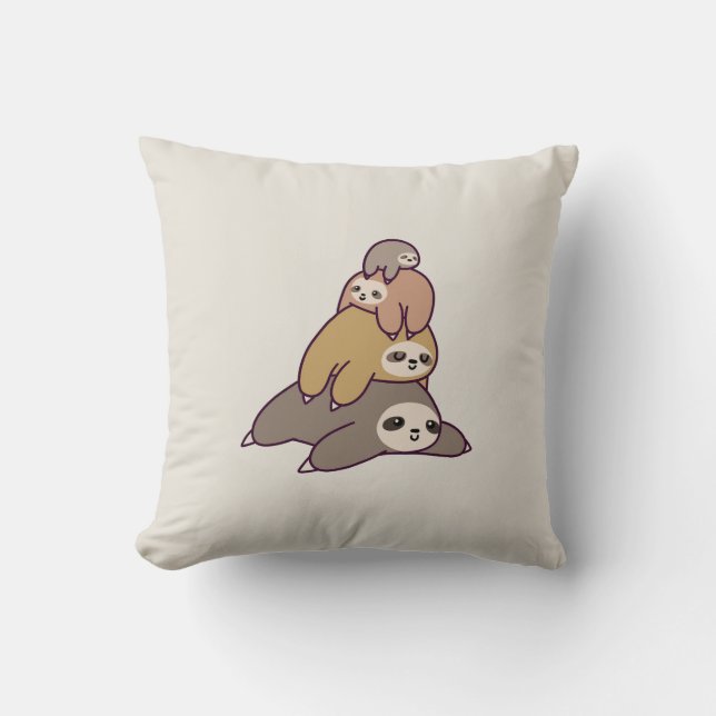 Cute Sloths Background Cushion (Front)