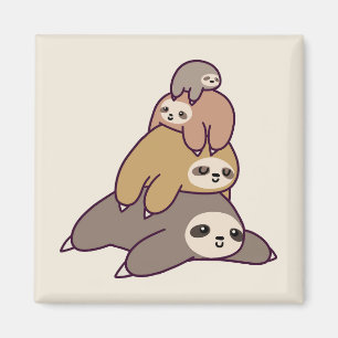 Cute Sloths Background Magnet
