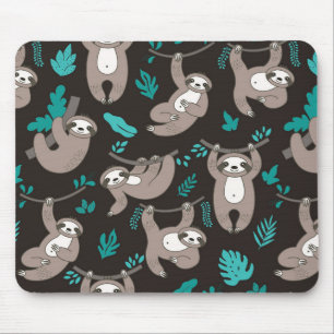 Cute Sloths background Mouse Pad