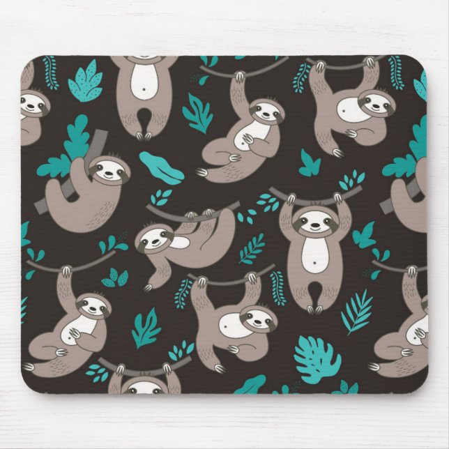Cute Sloths background Mouse Pad (Front)