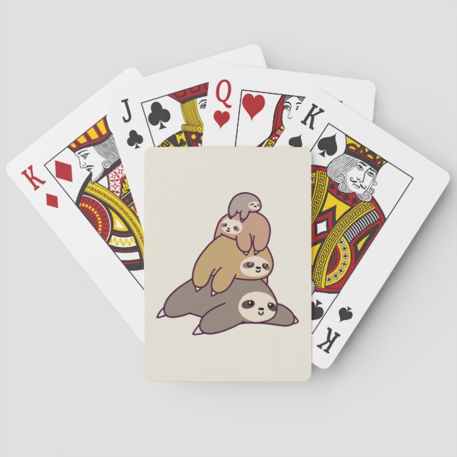 Cute Sloths background Playing Cards (Back)