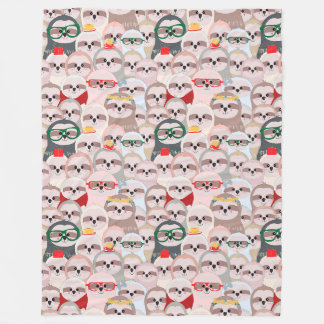 Cute Sloths Fleece Blanket