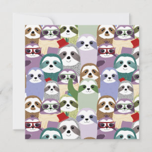 Cute Sloths Holiday Card