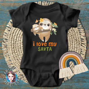 Cute Sloths I Love My Savta Baby Bodysuit