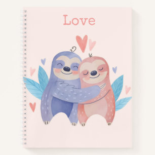 Cute Sloths In Love Notebook
