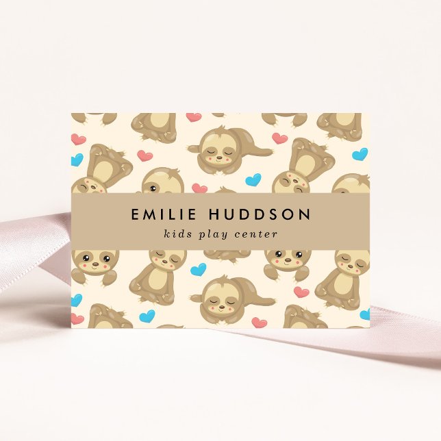 Cute Sloths, Kids Play Centre, Activity Centre Business Card (Creator Uploaded)