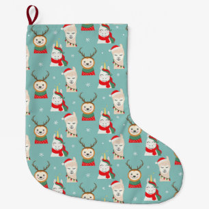 Cute Sloths Large Christmas Stocking