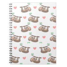 Cute Sloths Sloth and Hearts Notebook