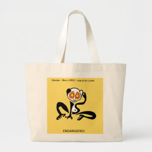 Cute Slow LORIS - Endangered animal - Wildlife Large Tote Bag