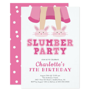 Cute Slumber Pajama Birthday Invitation
