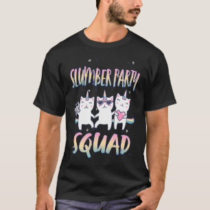 Cute Slumber Party Squad 3 unicorn cats T-Shirt