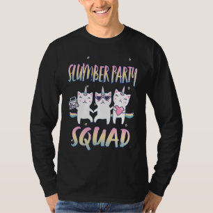 Cute Slumber Party Squad 3 unicorn cats T-Shirt