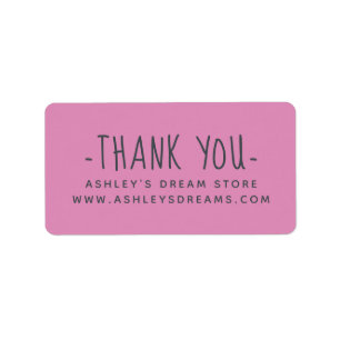 Cute Small Business Fuchsia Pink Thank You Labels