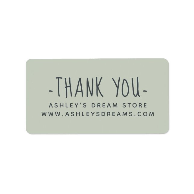 Cute Small Business Pastel Green Thank You Labels (Front)