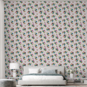 Cute Small Colourful Flowers and Dots Wallpaper