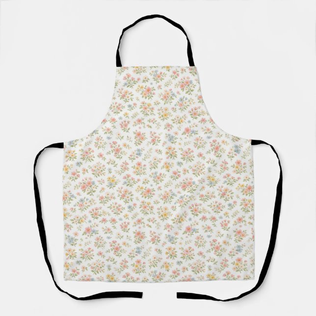 Cute Small Ditsy Floral Seamless Pattern Apron (Front)